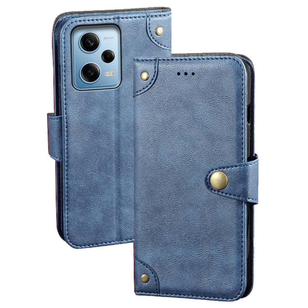 IDEWEI For Xiaomi Redmi Note 12 Pro 5G / Note 12 Pro Speed 5G / Poco X5 Pro 5G Phone Case Shockproof Fine Texture TPU+PU Leather Flip Wallet Cover Stand