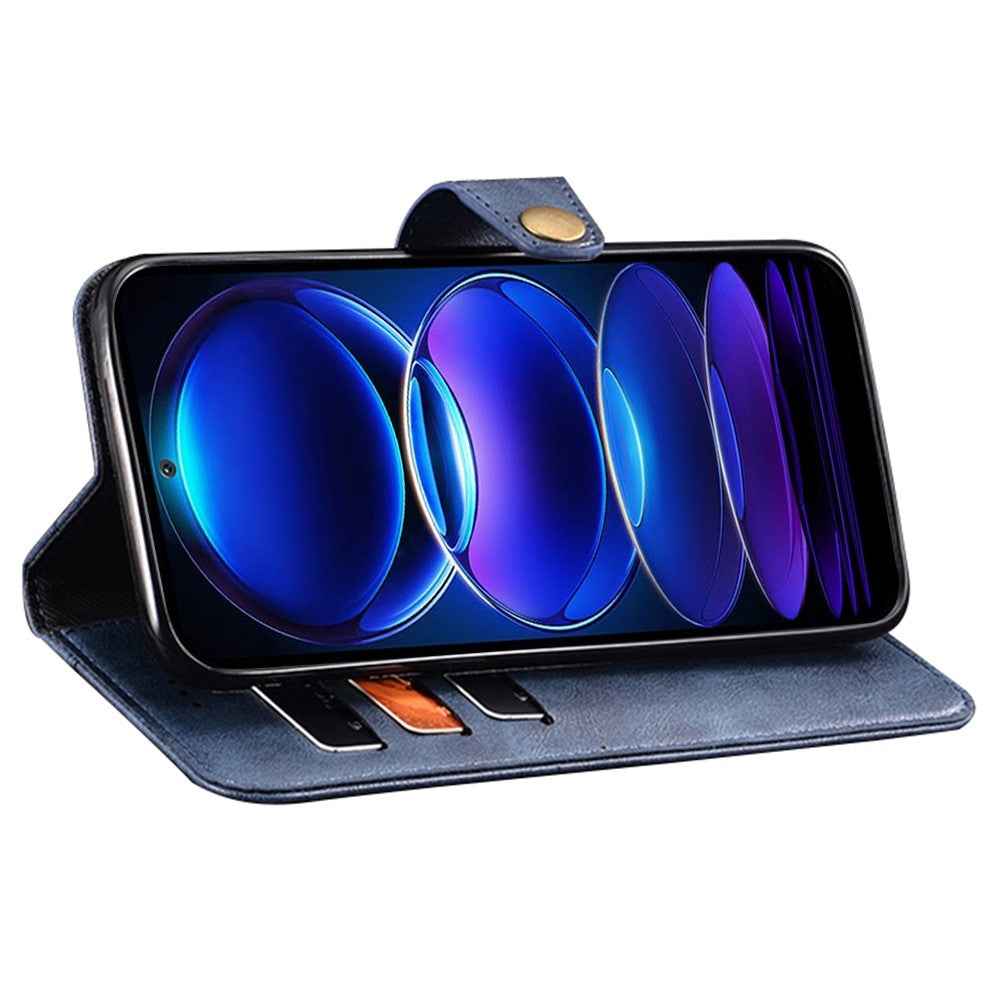 IDEWEI For Xiaomi Redmi Note 12 Pro 5G / Note 12 Pro Speed 5G / Poco X5 Pro 5G Phone Case Shockproof Fine Texture TPU+PU Leather Flip Wallet Cover Stand