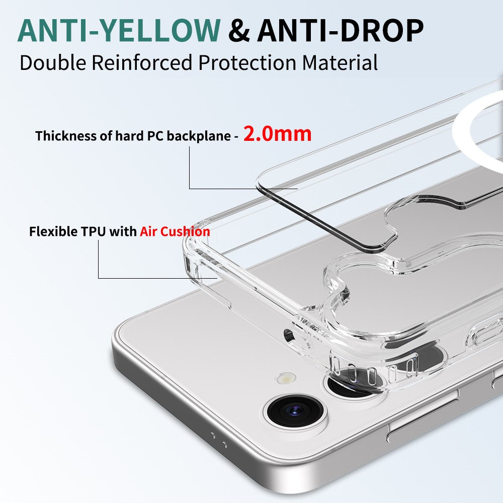For Samsung Galaxy A57 5G Magnetic Case 2.0mm Scratch Resistant TPU + PC Phone Cover