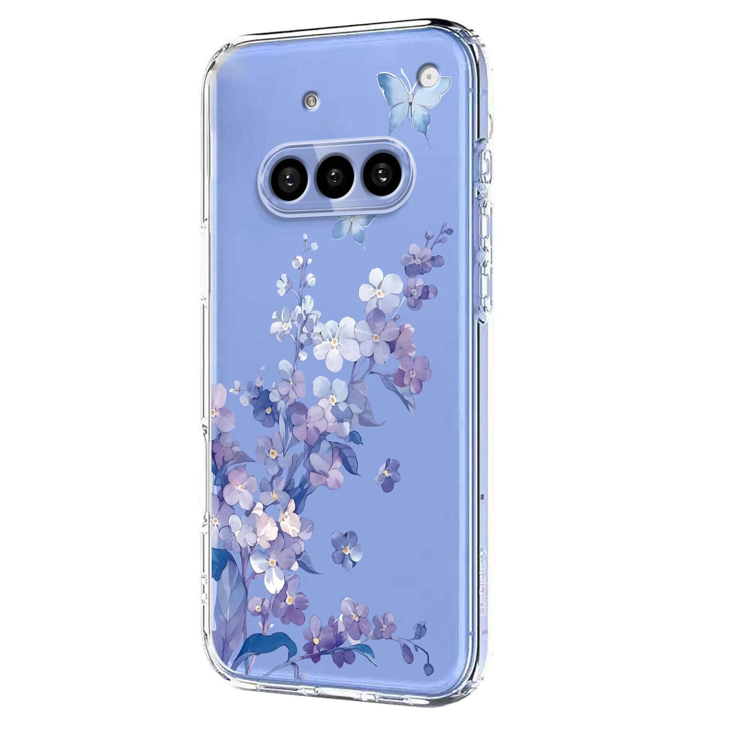 For Nothing Phone (3a) Case Butterfly Floral Pattern Printing TPU Phone Back Cover