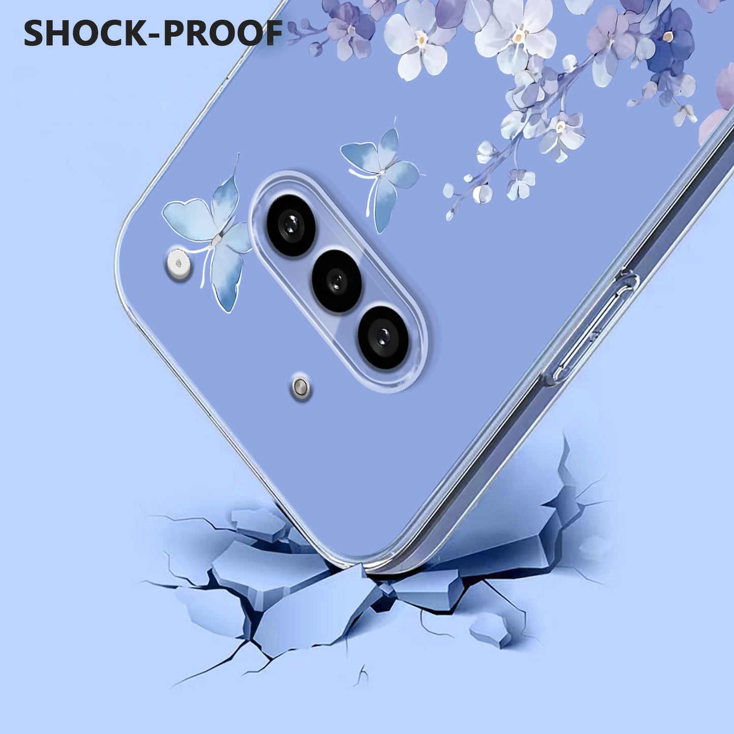 For Nothing Phone (3a) Case Butterfly Floral Pattern Printing TPU Phone Back Cover