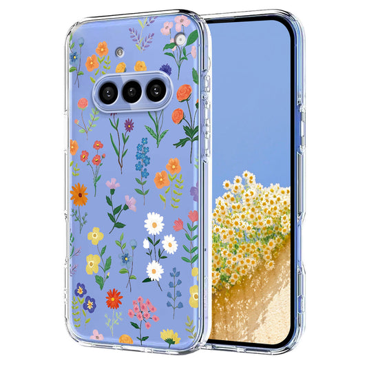 For Nothing Phone (3a) Case Butterfly Floral Pattern Printing TPU Phone Back Cover