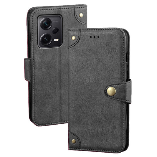 Xiaomi Redmi Note 12 Pro+ 5G Wallet-Handyhülle – IDEWEI Fallsichere mit feiner Textur aus TPU+PU-Leder, Flip---Ständer