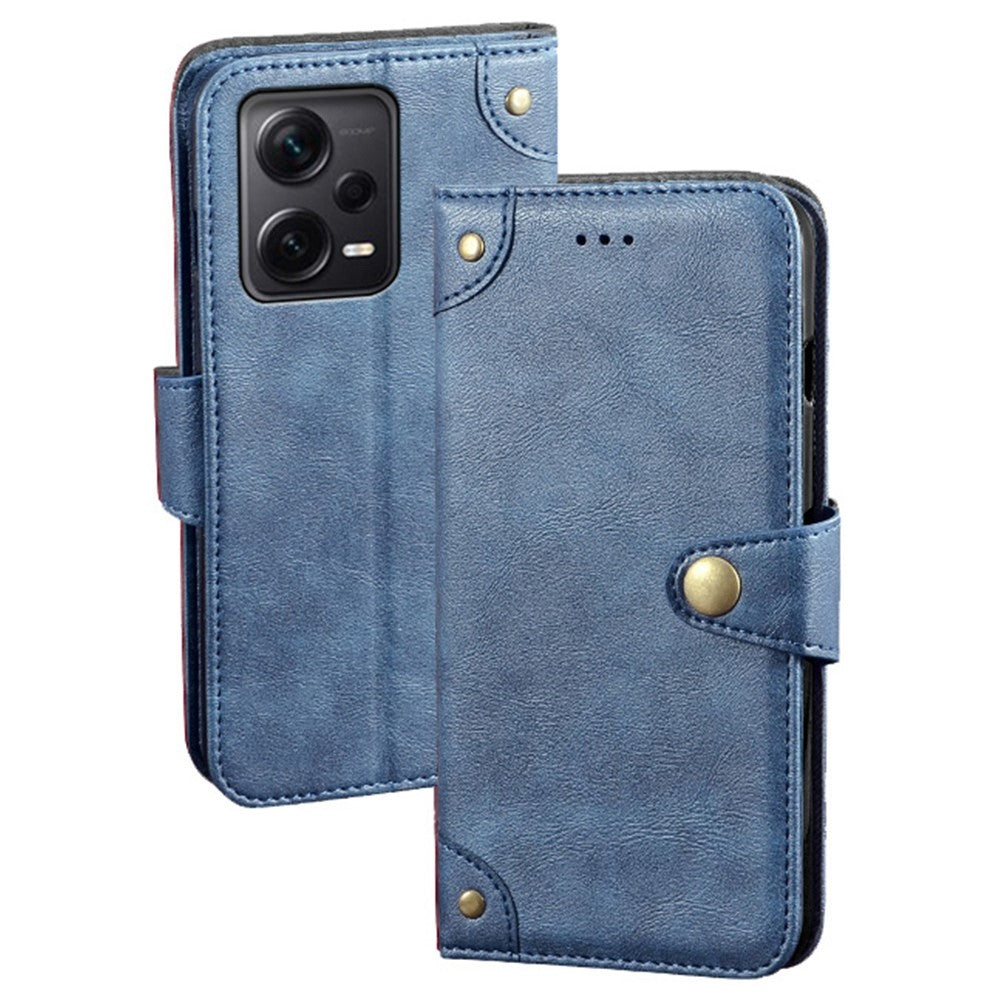 IDEWEI For Xiaomi Redmi Note 12 Pro+ 5G Drop-proof Phone Case Fine Texture TPU+PU Leather Flip Wallet Cover Stand