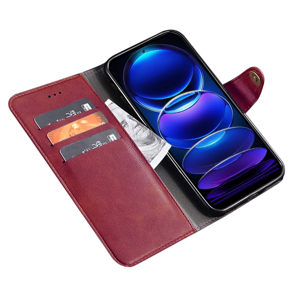 IDEWEI For Xiaomi Redmi Note 12 Pro+ 5G Drop-proof Phone Case Fine Texture TPU+PU Leather Flip Wallet Cover Stand