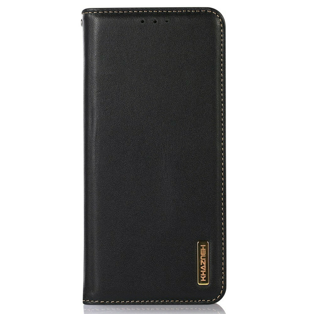 KHAZNEH For Xiaomi Redmi Note 15 Pro 4G (Global) Case Wallet Genuine Cow Leather Phone Cover Nappa Texture