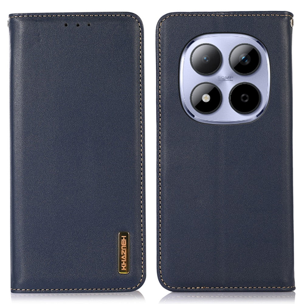 KHAZNEH For Xiaomi Redmi Note 15 Pro 4G (Global) Case Wallet Genuine Cow Leather Phone Cover Nappa Texture