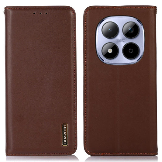 KHAZNEH For Xiaomi Redmi Note 15 Pro 4G (Global) Case Wallet Genuine Cow Leather Phone Cover Nappa Texture
