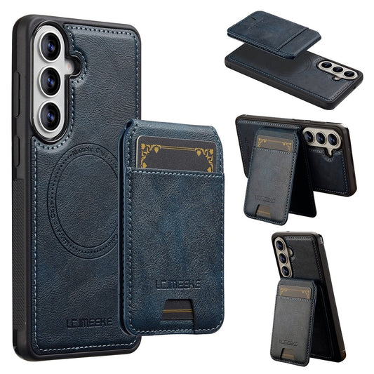Galaxy S26 Handyhülle – LC.IMEEKE L3 Magnetische , abnehmbarer Kartenhalter, Leder-TPU
