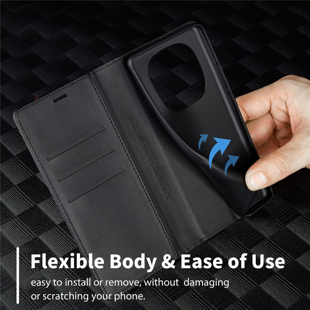 LC.IMEEKE Wallet Case for Xiaomi Poco M8 5G / Redmi Note 15 5G (Global) / 15 4G (Global) Carbon Fiber Texture Leather Phone Cover