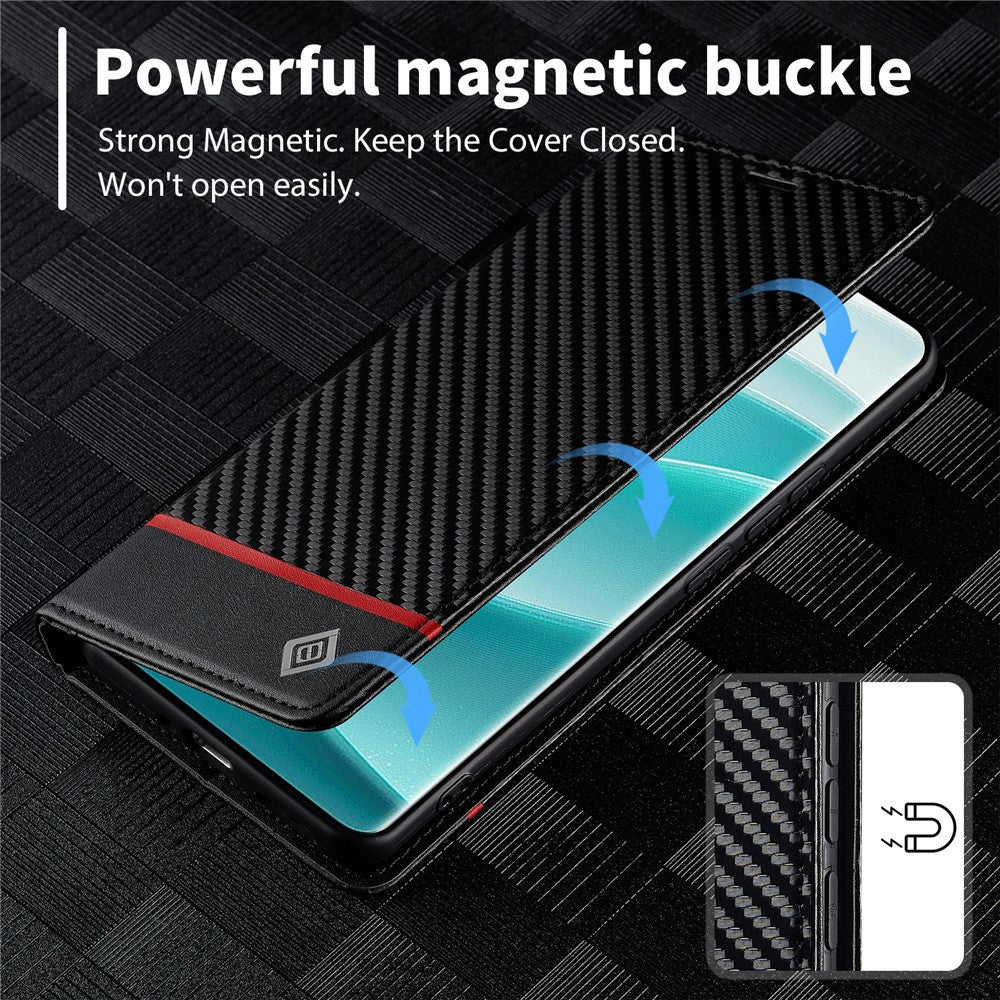 LC.IMEEKE For Xiaomi Redmi Note 15 Pro 5G (Global) Wallet Case Carbon Fiber Texture Leather Phone Cover