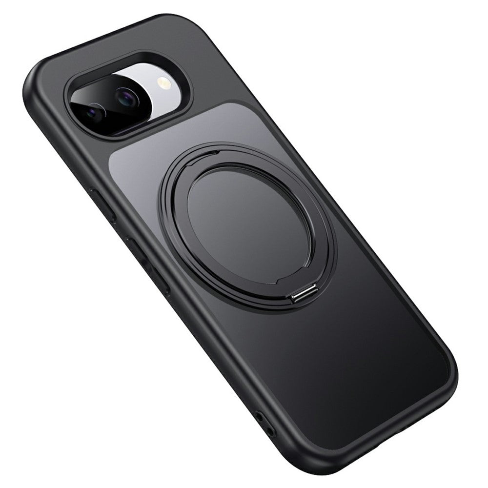 For Google Pixel 10a Magnetic Case TPU + Acrylic + Metal Kickstand Matte Phone Cover