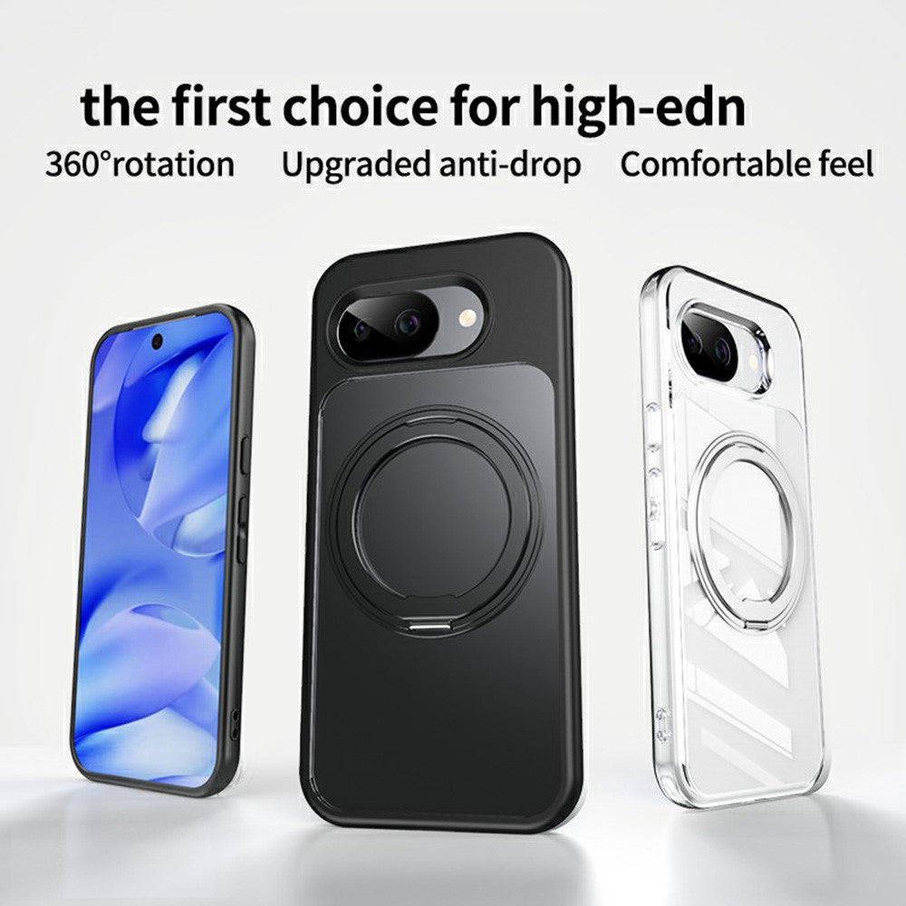 For Google Pixel 10a Magnetic Case TPU + Acrylic + Metal Kickstand Matte Phone Cover