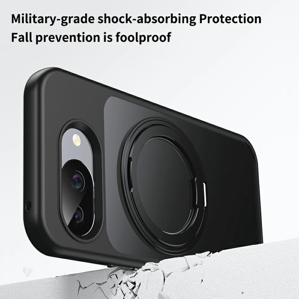 For Google Pixel 10a Magnetic Case TPU + Acrylic + Metal Kickstand Matte Phone Cover