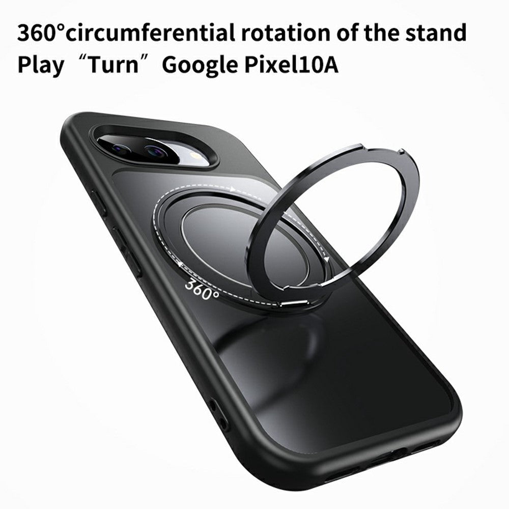 For Google Pixel 10a Magnetic Case TPU + Acrylic + Metal Kickstand Matte Phone Cover