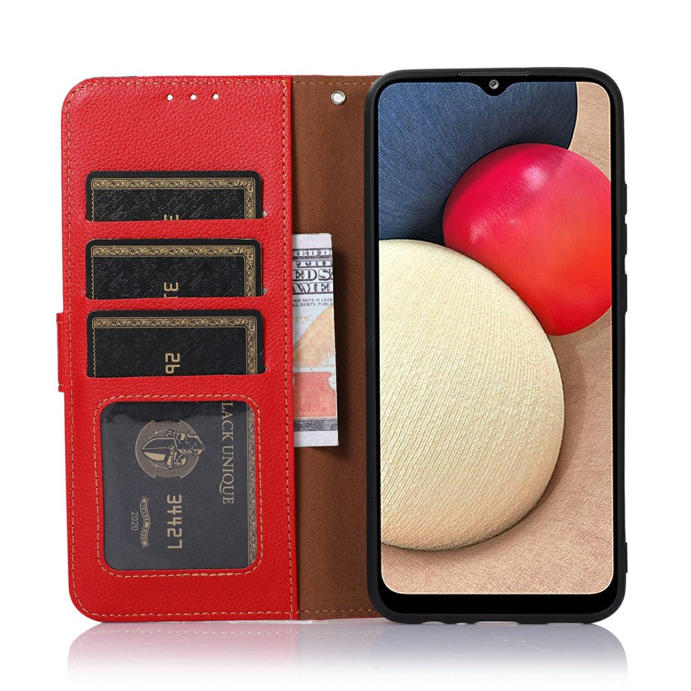 KHAZNEH For Xiaomi Redmi Note 15 Pro 4G (Global) Case RFID Blocking Wallet Litchi Texture PU Leather Phone Cover with Strap