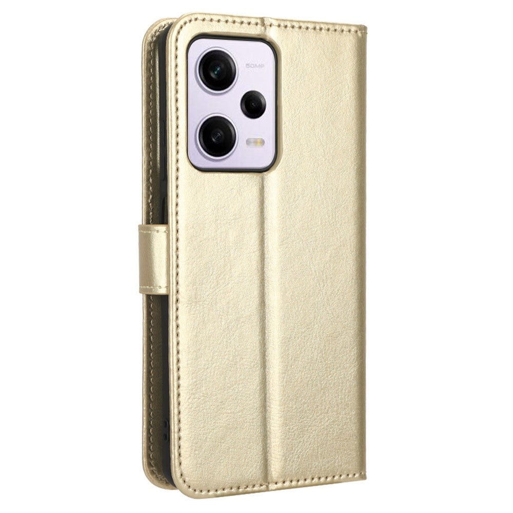 PU Leather Flip Wallet Case For Xiaomi Redmi Note 12 Pro 5G / Note 12 Pro Speed 5G / Poco X5 Pro 5G, Crazy Horse Texture Stand Anti-scratch Bookstyle Magnetic Mobile Phone Cover with Strap