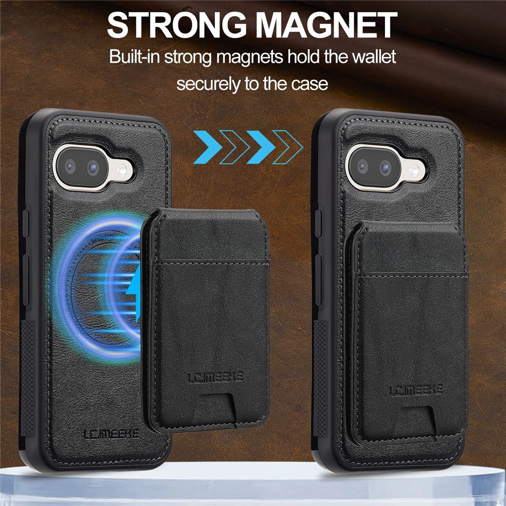 LC.IMEEKE L3 For Google Pixel 10a Magnetic Case Detachable Card Holder Leather TPU Mobile Cover