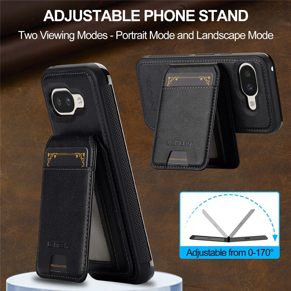 LC.IMEEKE L3 For Google Pixel 10a Magnetic Case Detachable Card Holder Leather TPU Mobile Cover