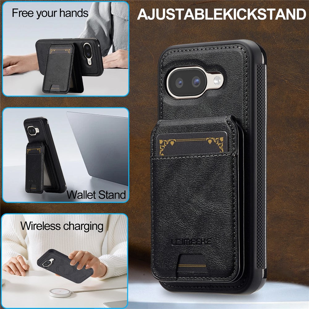LC.IMEEKE L3 For Google Pixel 10a Magnetic Case Detachable Card Holder Leather TPU Mobile Cover