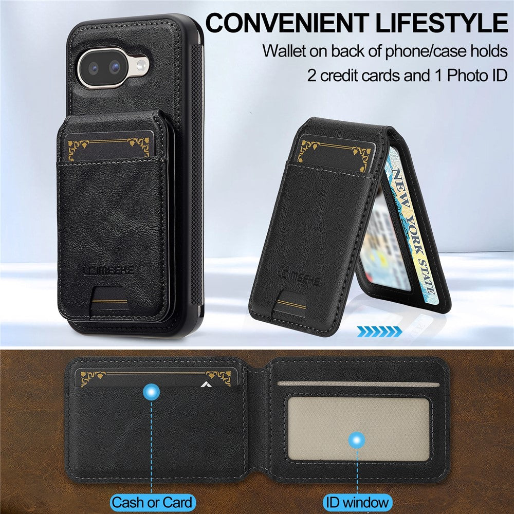 LC.IMEEKE L3 For Google Pixel 10a Magnetic Case Detachable Card Holder Leather TPU Mobile Cover