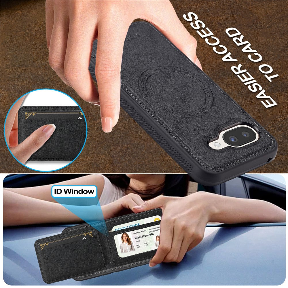 LC.IMEEKE L3 For Google Pixel 10a Magnetic Case Detachable Card Holder Leather TPU Mobile Cover