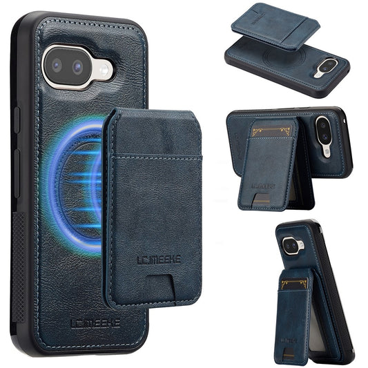 Google Pixel 10a Handyhülle – LC.IMEEKE L3 Magnetische , abnehmbarer Kartenhalter, Leder-TPU