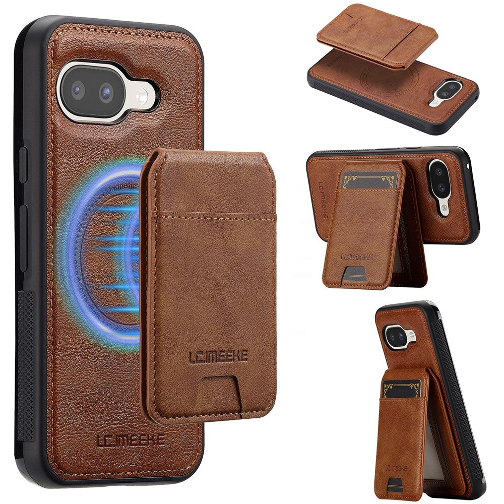 LC.IMEEKE L3 For Google Pixel 10a Magnetic Case Detachable Card Holder Leather TPU Mobile Cover