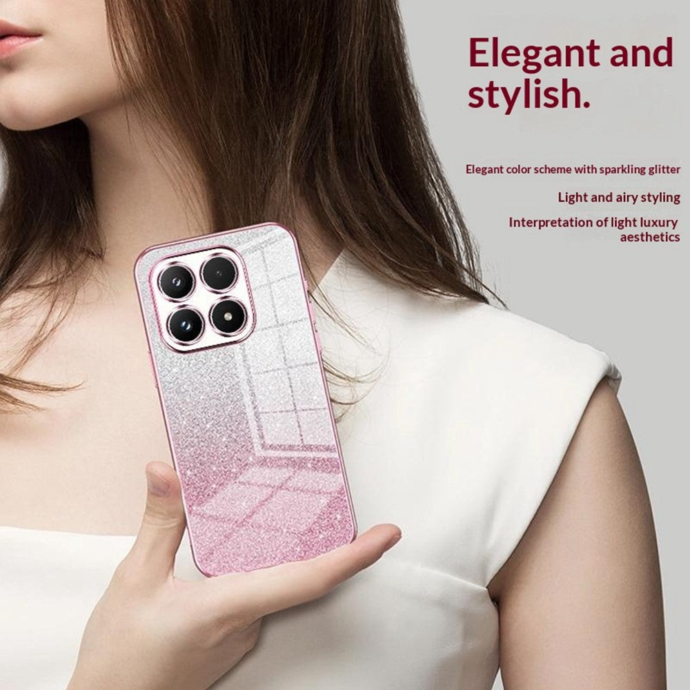 For Xiaomi 17 Case Electroplating Gradient Glitter TPU Phone Cover