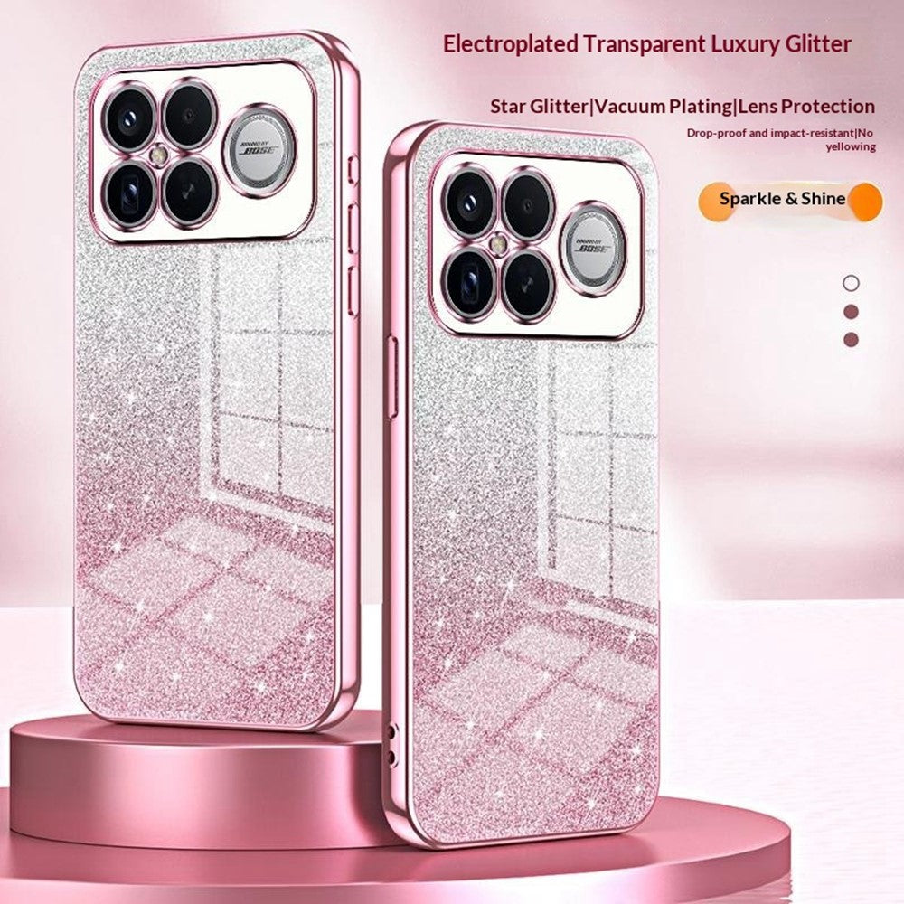 Phone Case For Xiaomi Poco F8 Ultra  /  Redmi K90 Pro Max 5G Electroplating Gradient Glitter TPU Phone Cover