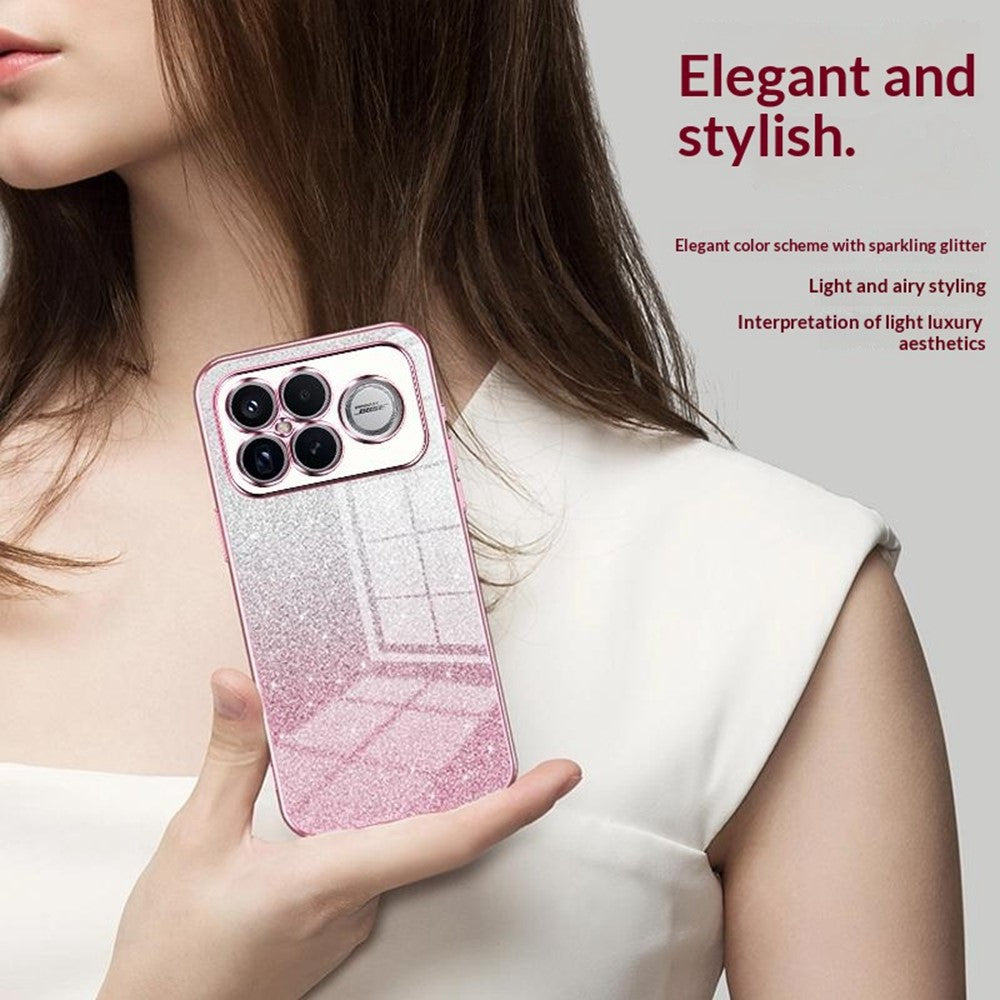 Phone Case For Xiaomi Poco F8 Ultra  /  Redmi K90 Pro Max 5G Electroplating Gradient Glitter TPU Phone Cover