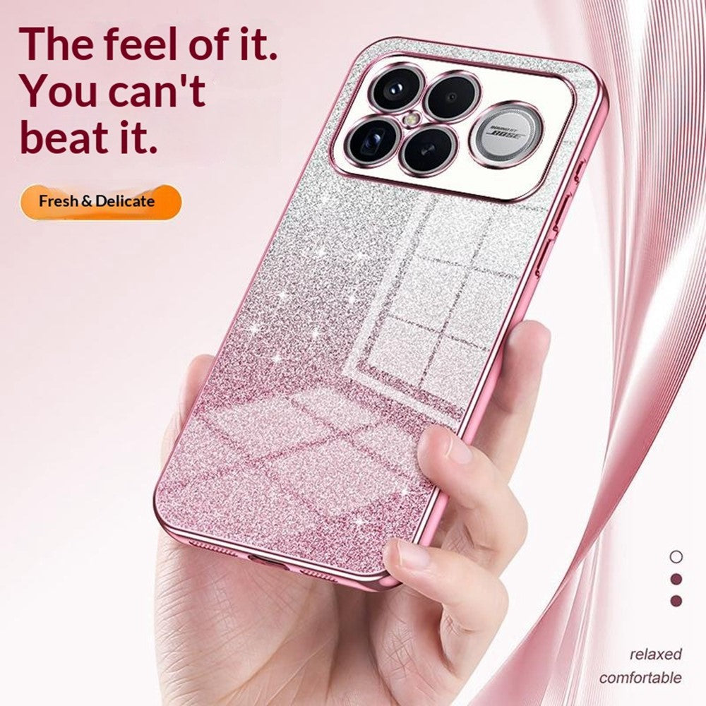 Phone Case For Xiaomi Poco F8 Ultra  /  Redmi K90 Pro Max 5G Electroplating Gradient Glitter TPU Phone Cover