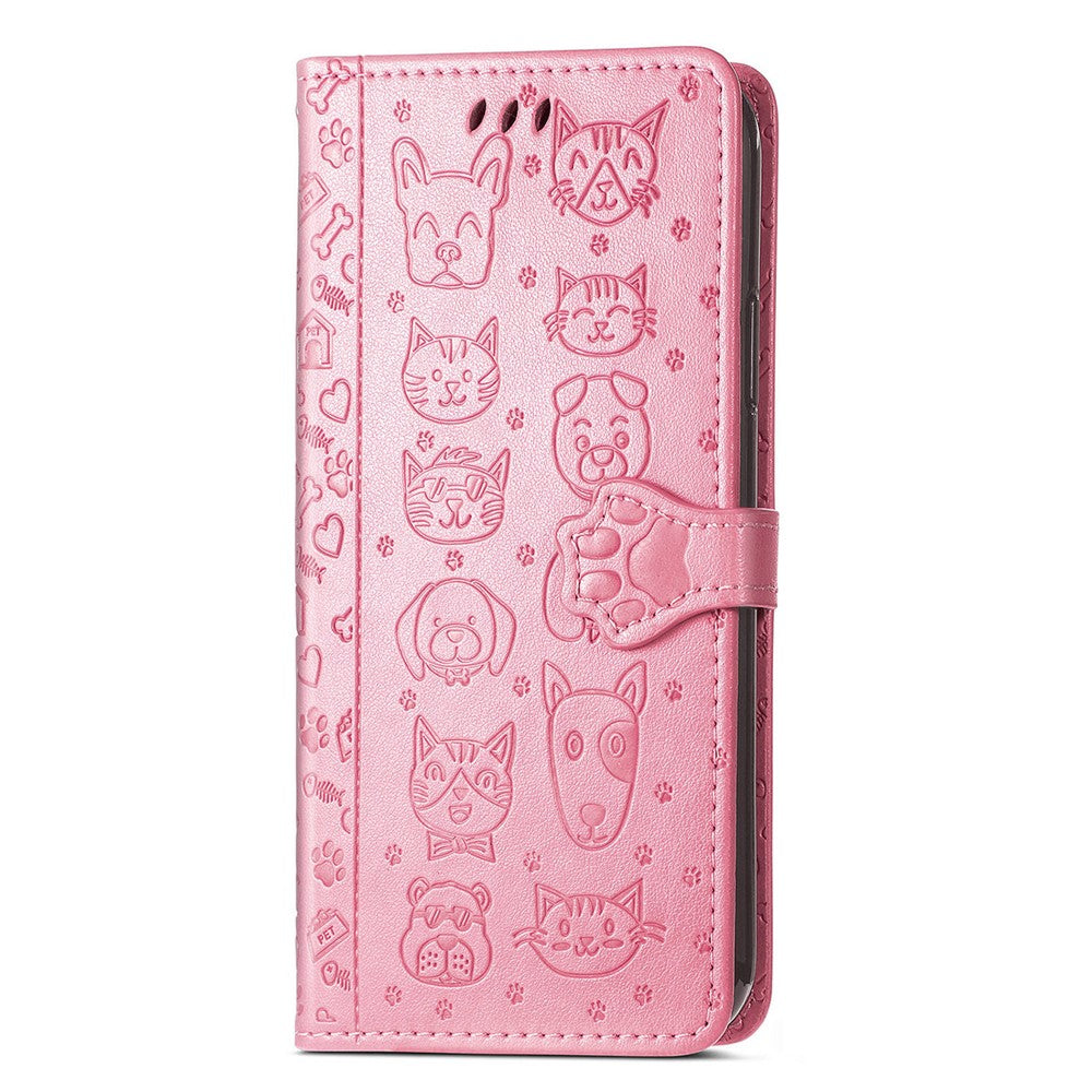 Honor Magic8 Lite 5G  /  X9d 5G  /  X70 5G Flip Wallet-Handyhülle – Aus Leder, mit niedlichem Katzen- & Hundemuster