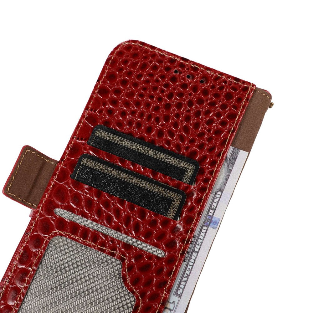 RFID Blocking Phone Cover For Xiaomi Redmi Note 12 Pro+ 5G Crocodile Texture Genuine Cowhide Leather Phone Case Wallet Stand