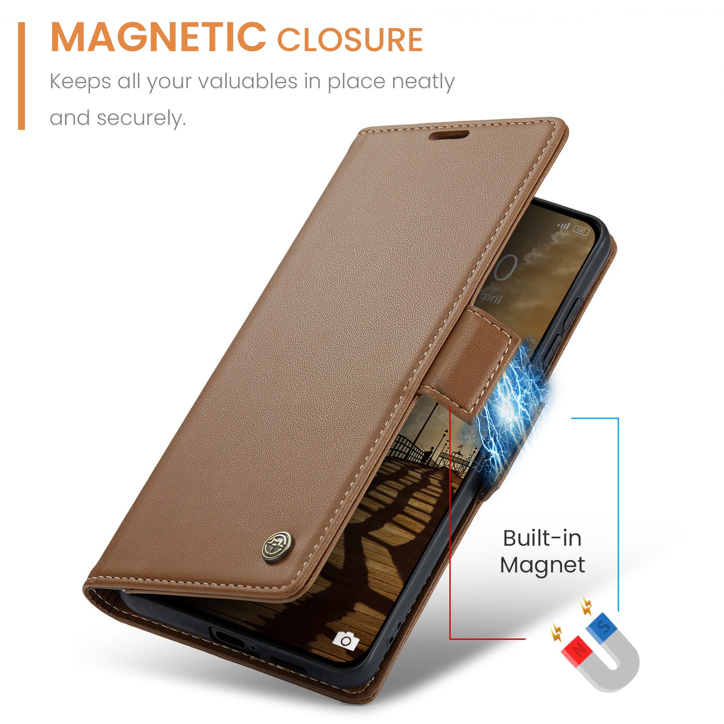 CASEME For Xiaomi Redmi Note 15 Pro 4G (Global) Case  023 Series RFID Blocking Wallet Stand Glossy Litchi Texture Leather Phone Cover