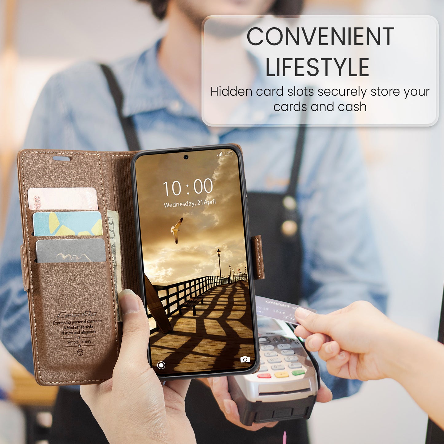 CASEME For Xiaomi Redmi Note 15 Pro 4G (Global) Case  023 Series RFID Blocking Wallet Stand Glossy Litchi Texture Leather Phone Cover