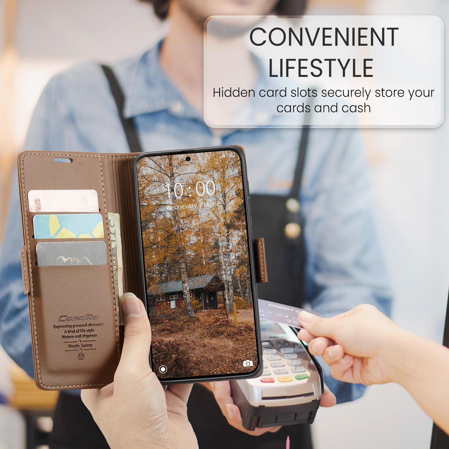 CASEME For Xiaomi Redmi Note 15 Pro+ 5G (Global) Case  023 Series RFID Blocking Wallet Stand Glossy Litchi Texture Leather Phone Cover
