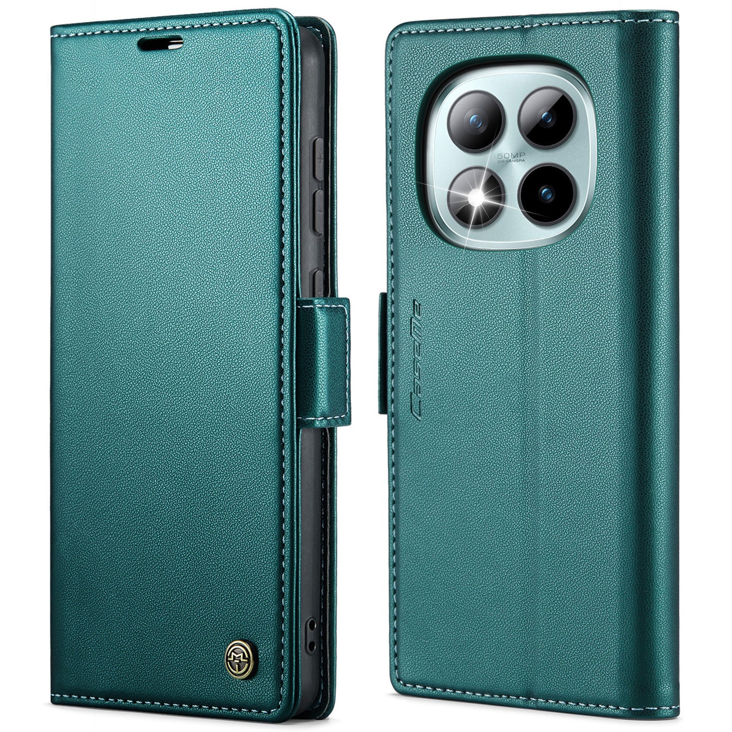 CASEME For Xiaomi Redmi Note 15 Pro+ 5G (Global) Case  023 Series RFID Blocking Wallet Stand Glossy Litchi Texture Leather Phone Cover