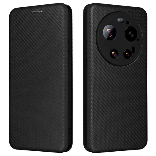 Xiaomi 17 Ultra 5G Handyhülle – aus sturzsicherem PU-Leder mit Kohlefaser-Textur