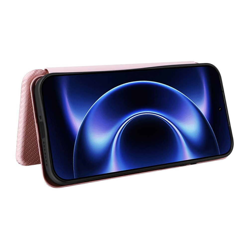 For Xiaomi 17 Ultra 5G Case Carbon Fiber Texture Drop-Proof PU Leather Phone Cover