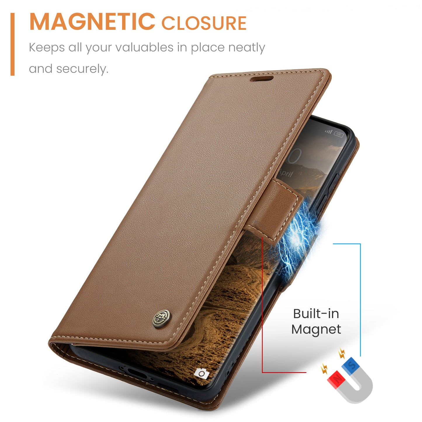 CASEME For Xiaomi Redmi Note 15 5G (Global) / Xiaomi Poco M8 5G / Xiaomi Redmi Note 15 4G (Global) Case  023 Series RFID Blocking Wallet Stand Glossy Litchi Texture Leather Phone Cover