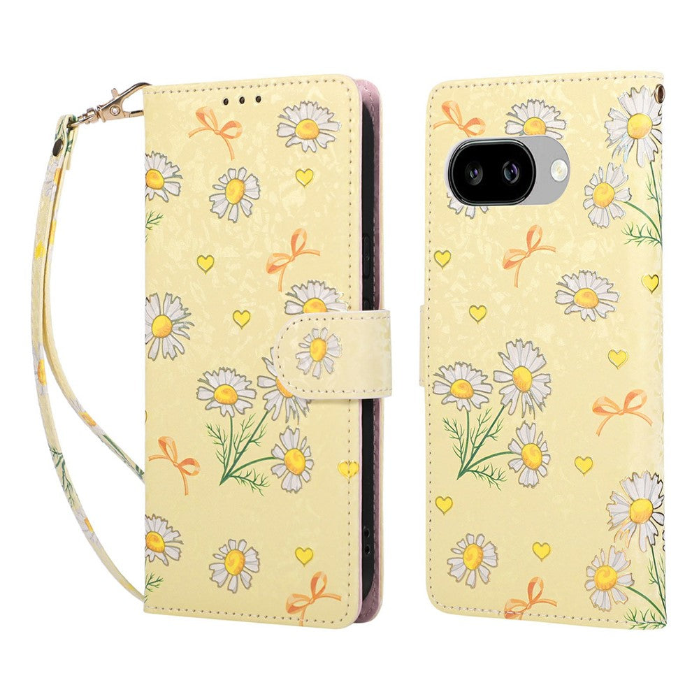 For Google Pixel 10a Case RFID Blocking Flower Leather Phone Cover