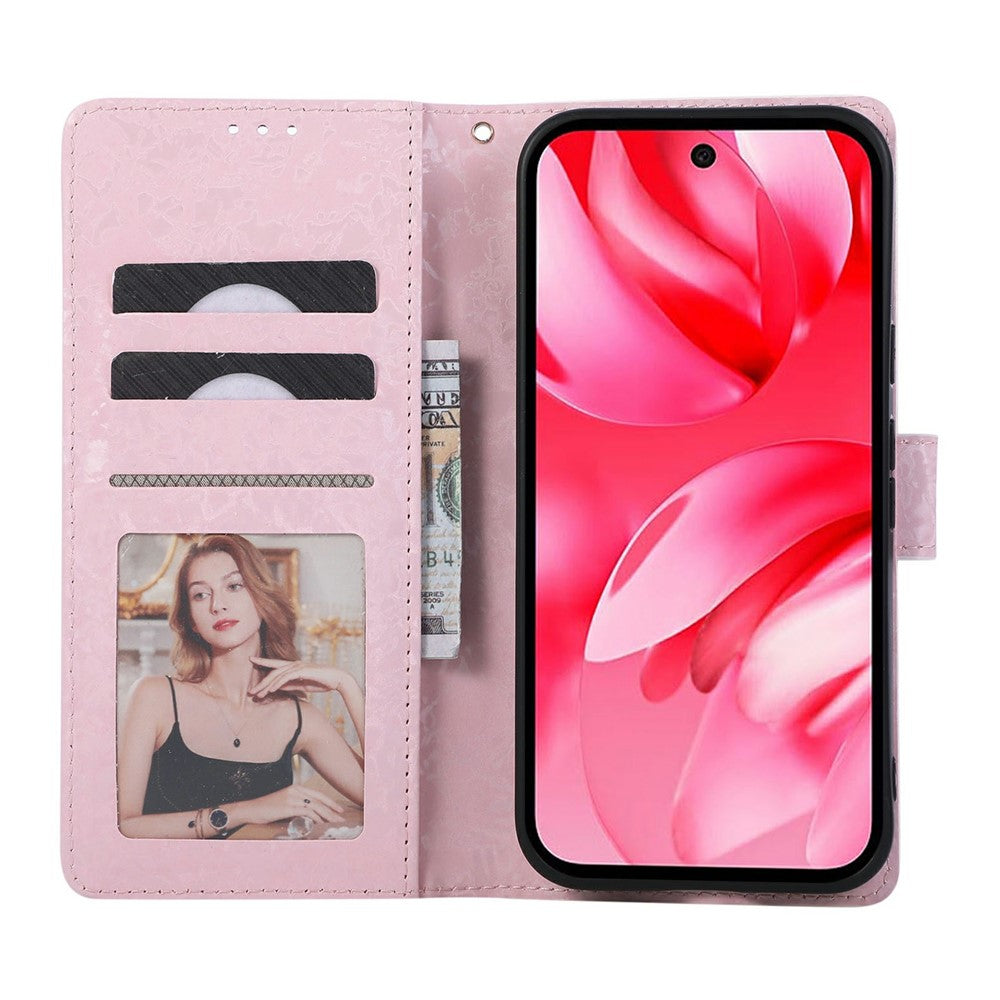 For Google Pixel 10a Case RFID Blocking Flower Leather Phone Cover
