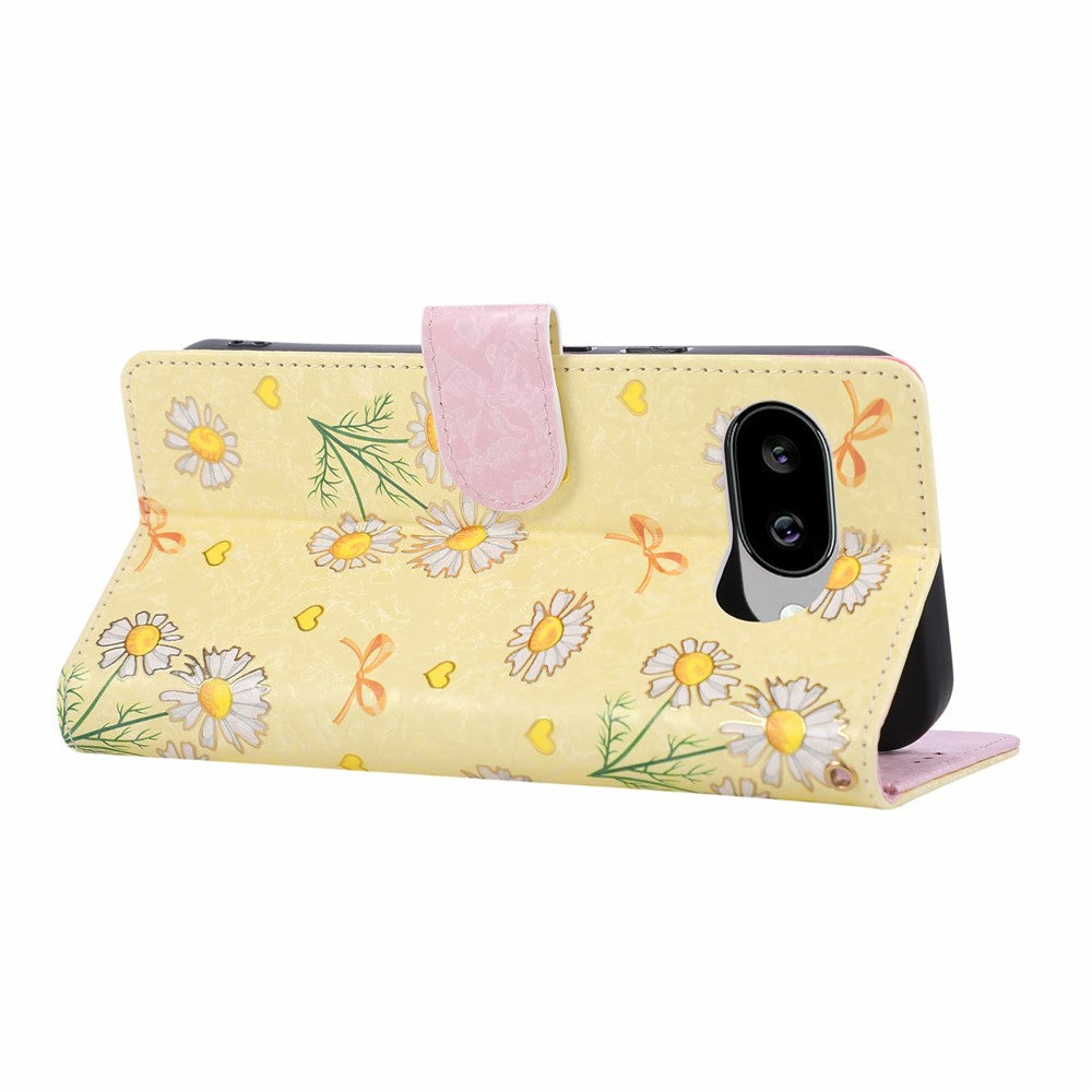 For Google Pixel 10a Case RFID Blocking Flower Leather Phone Cover