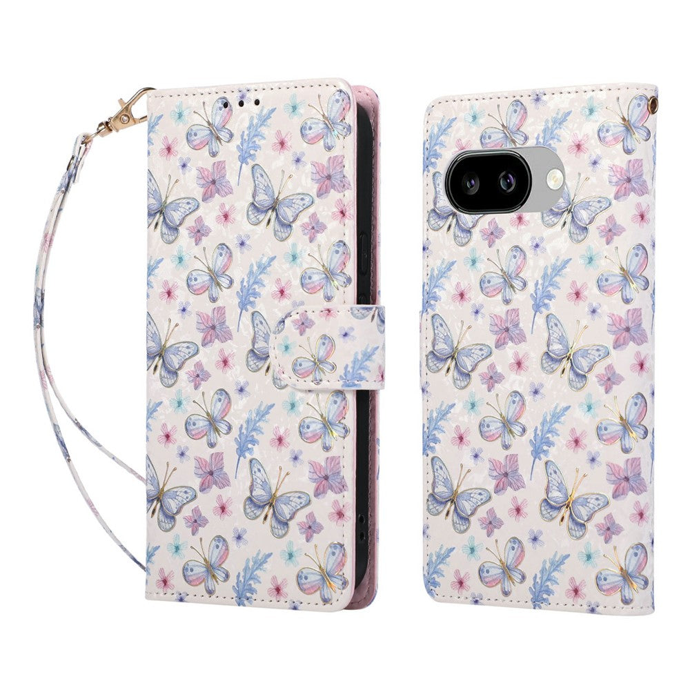 For Google Pixel 10a Case RFID Blocking Flower Leather Phone Cover