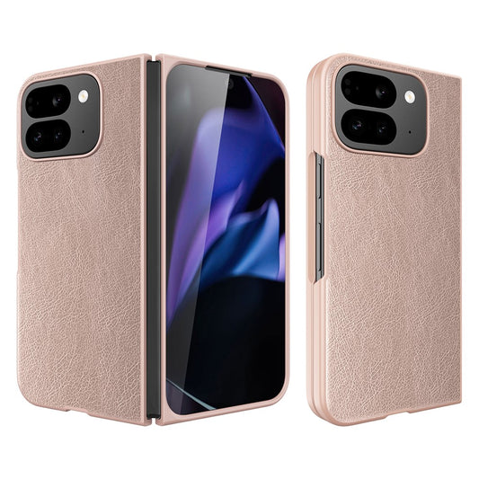 Google Pixel 10 Pro Fold Handyhülle – PU-Leder PC Litschi-beschichtete mit Bildschirm-/Linsenfolie