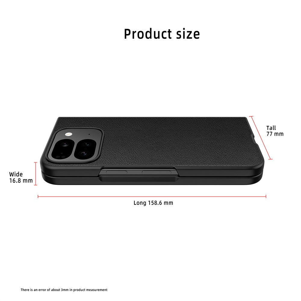 For Google Pixel 10 Pro Fold Case PU Leather PC Litchi Coated Phone Cover with Screen  /  Lens Film