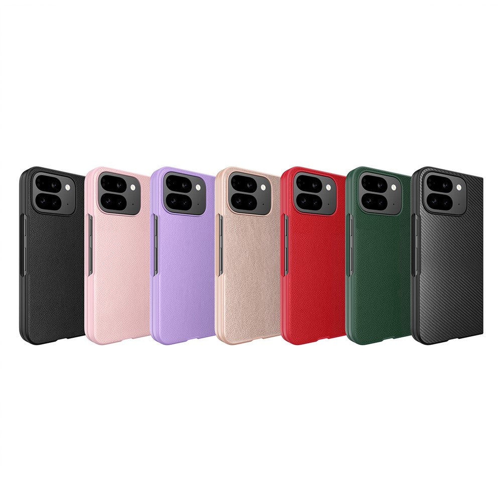 For Google Pixel 10 Pro Fold Case PU Leather PC Litchi Coated Phone Cover with Screen  /  Lens Film