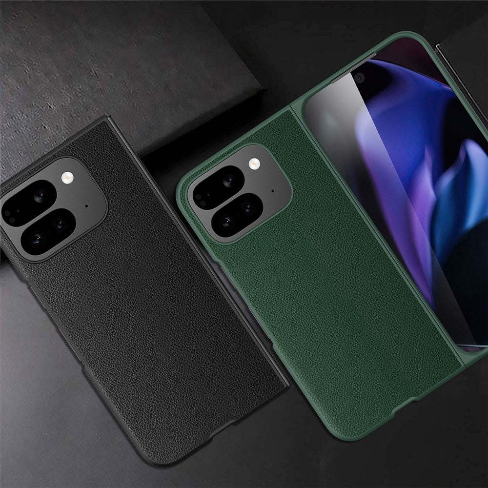 For Google Pixel 10 Pro Fold Case PU Leather PC Litchi Coated Phone Cover with Screen  /  Lens Film