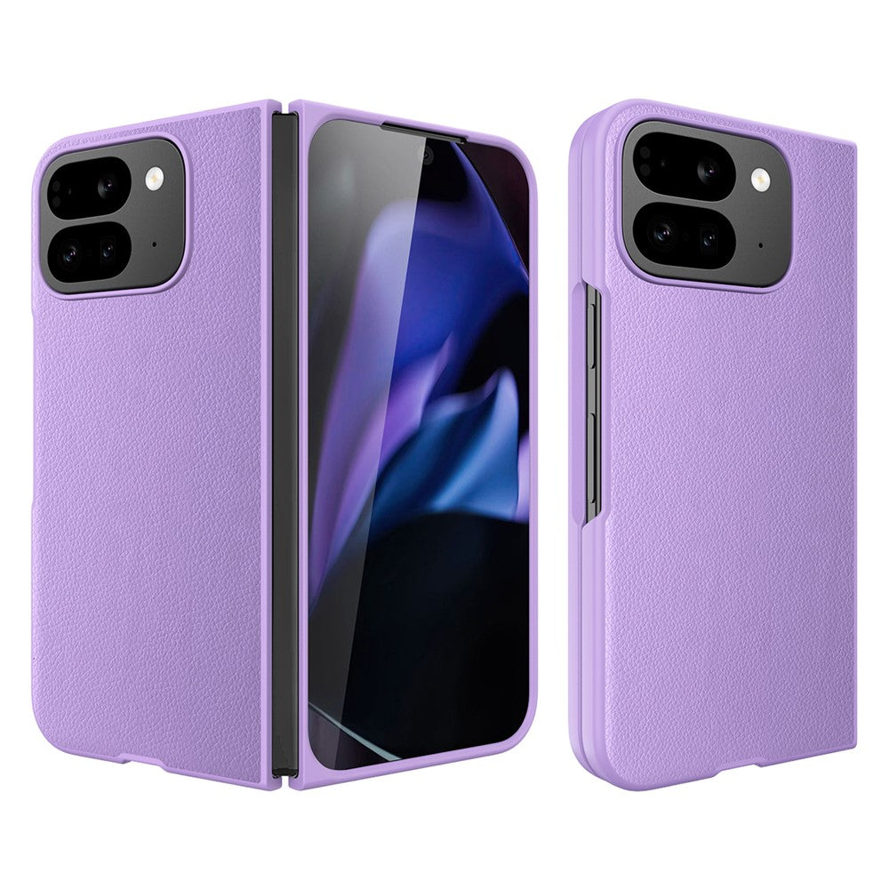 For Google Pixel 10 Pro Fold Case PU Leather PC Litchi Coated Phone Cover with Screen  /  Lens Film